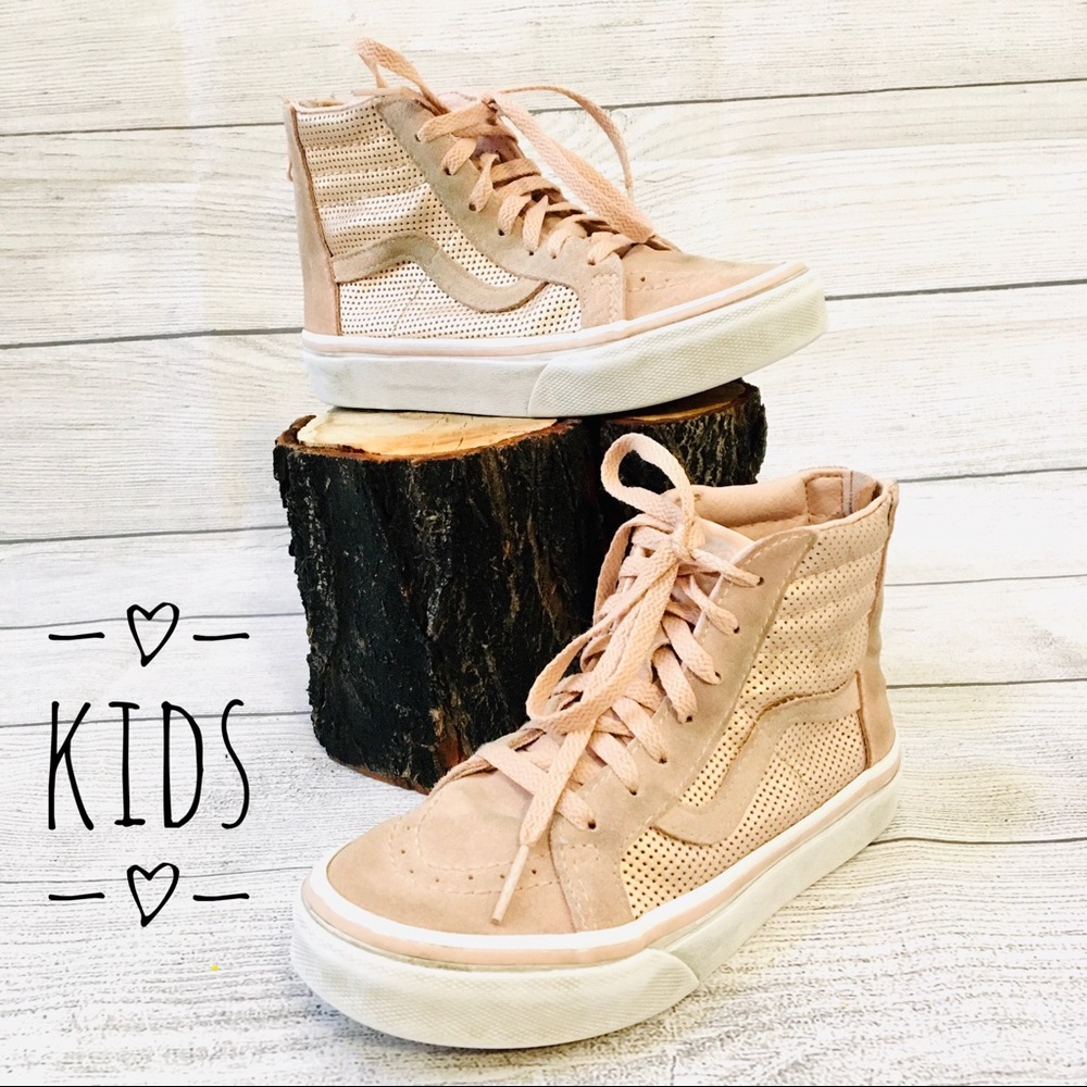 Girls Rose Gold SK8 High Top Vans Sneakers size 13